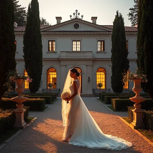 Fotografia di matrimonio elegante a Villa Borghese