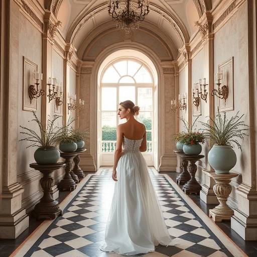 Fotografia di moda elegante in un palazzo storico romano