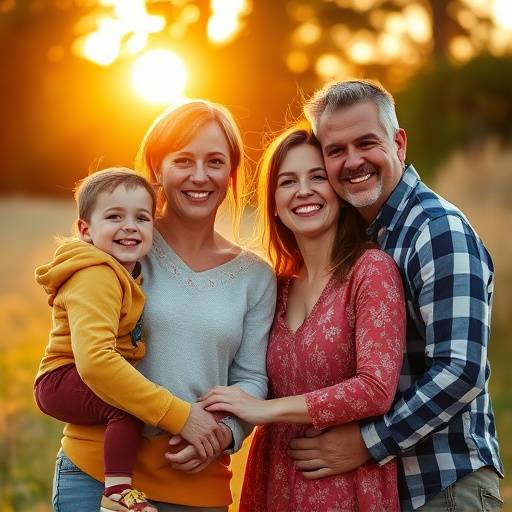 Ritratto di famiglia al tramonto